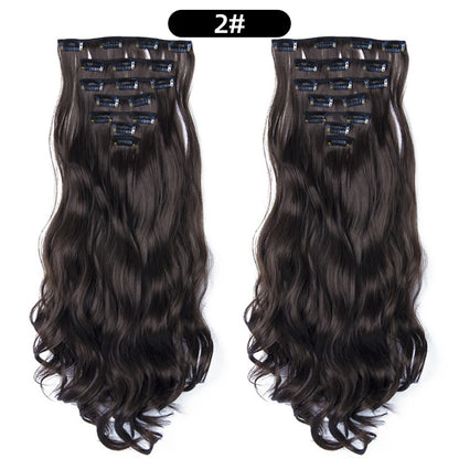 22 Inch Curly Wavy Clip In Hair Extensions Synthetic