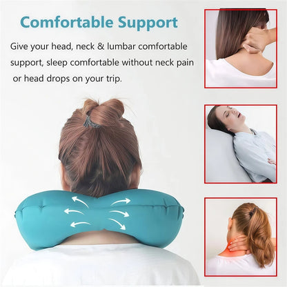 Foldable Inflatable U-Shaped Travel Pillow