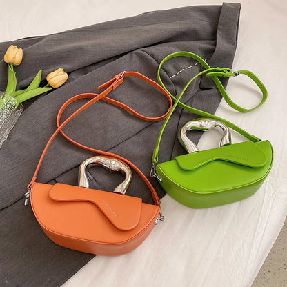 Solid PU Shoulder Bag with Hasp Compartment