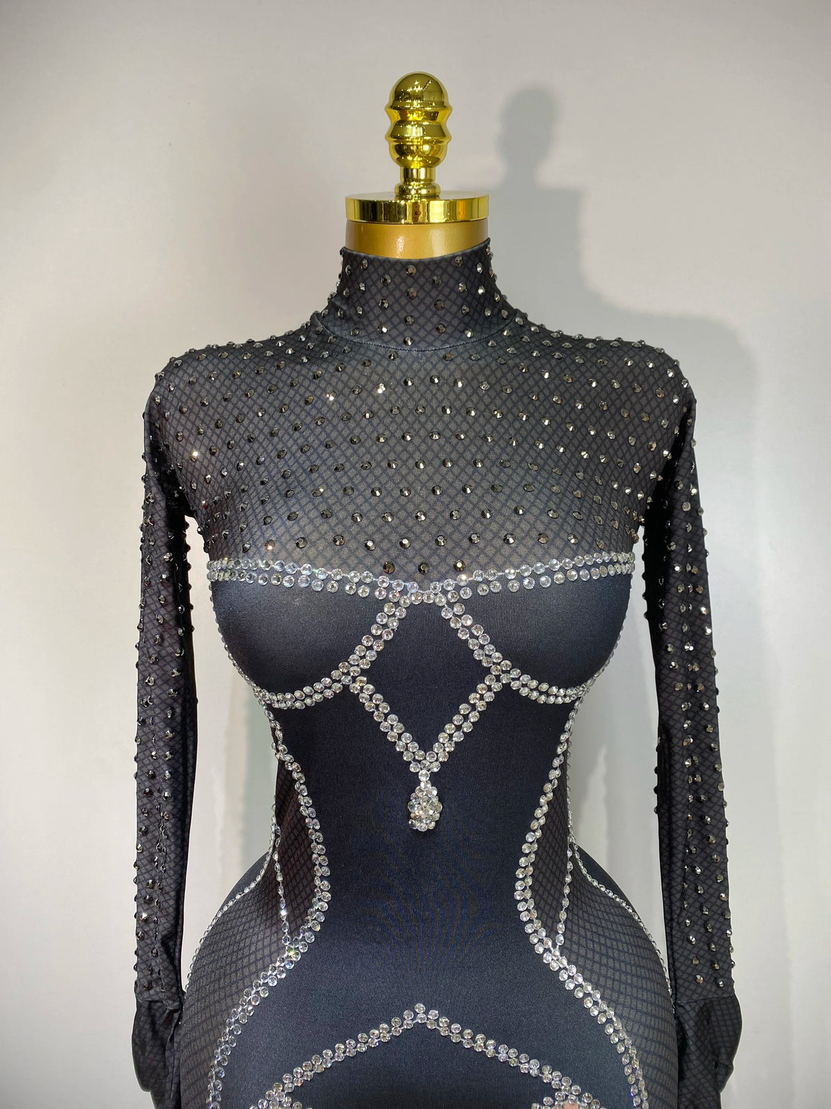 Sparkly Diamond Mesh Jumpsuit for Women