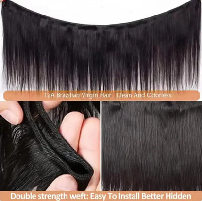 Straight Brazilian Virgin Hair Bundles 40 42 Inch