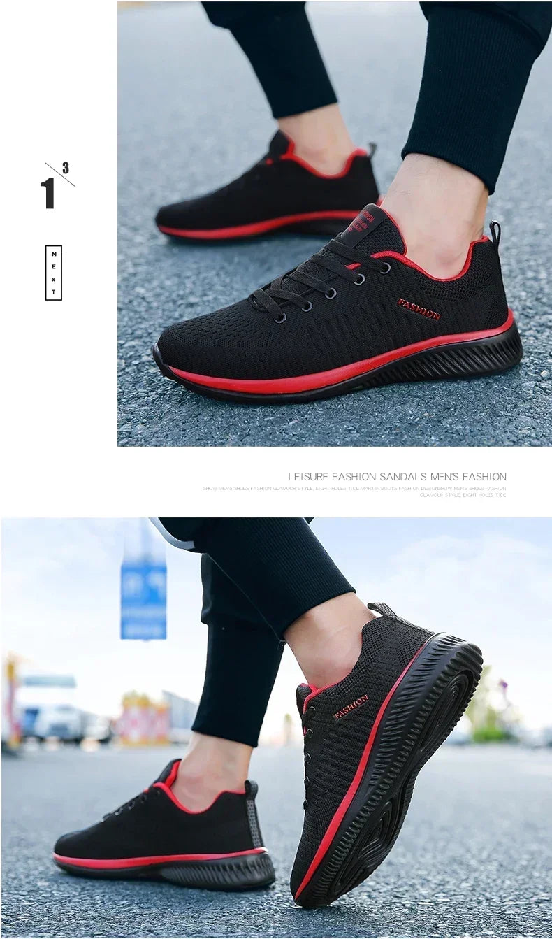 Men's Breathable Knit Running Sneakers Outdoor Gym Shoes