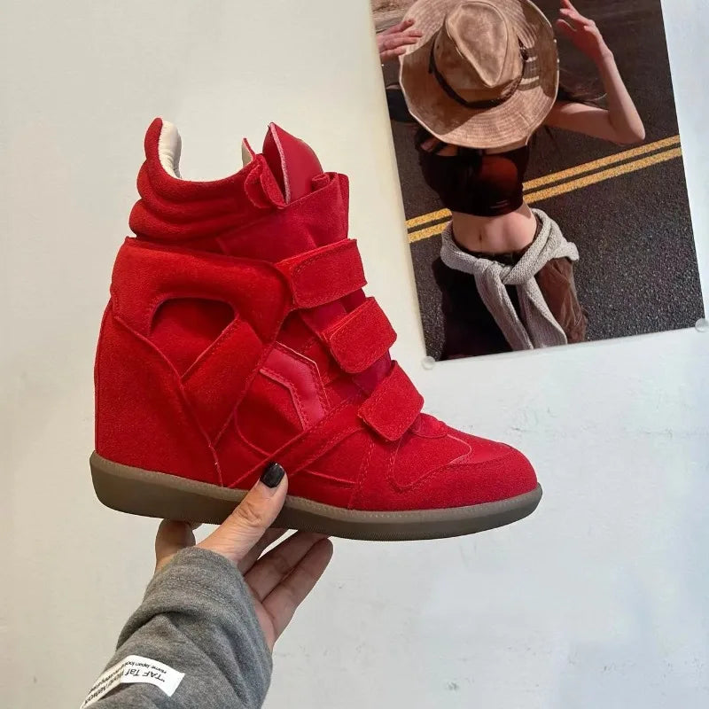 Women's Genuine Leather Ankle Boots with Hidden Heel