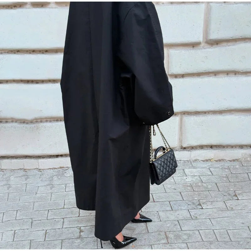 Women's Windproof Trench Coat Loose Fit Overcoat