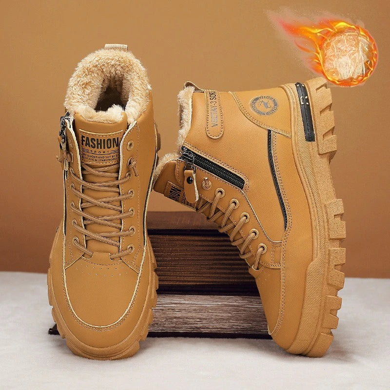 Men's High Top Snow Boots in Plush Cotton