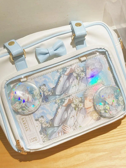 Y2K Transparent Bow Ita Bag Women Crossbody Handbag