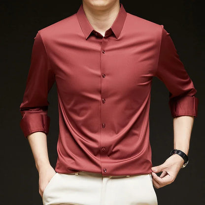 Men's Ultra-Stretch Slim-Fit Long Sleeve Shirt