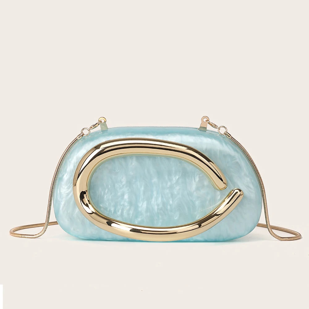 Gold PVC Evening Clutch Bag for Women