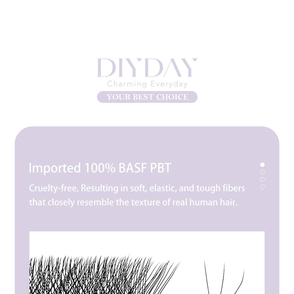 DIYDAY W Shape Eyelash Extensions Natural Soft Synthetic Hair