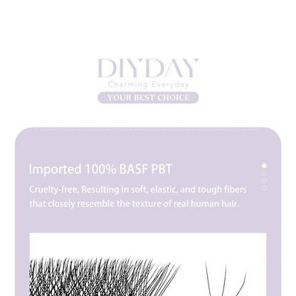 DIYDAY W Shape Eyelash Extensions Natural Soft Synthetic Hair