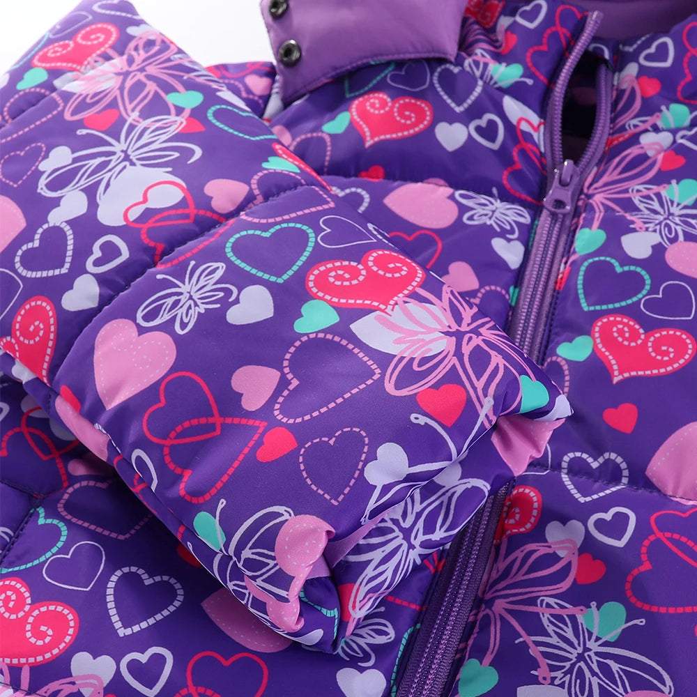 Kids Hooded Ski Suit Cotton Winter Outerwear
