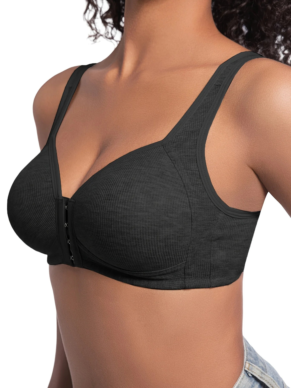Women's Wire-Free Front Closure Full Coverage Bra