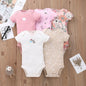 Cotton Summer Girls Bodysuit Set for Newborns