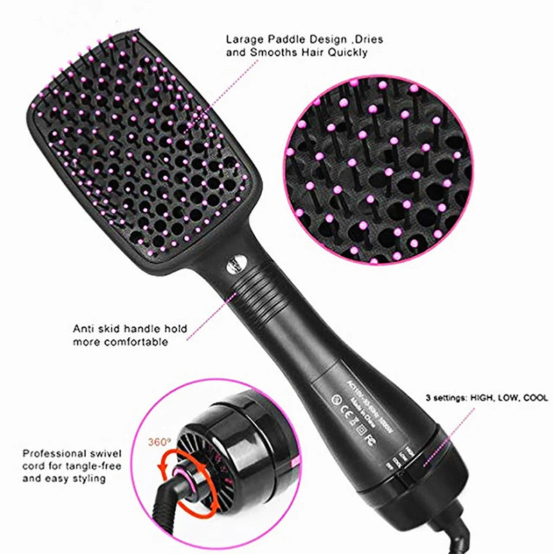 One Step Negative Ion Hair Dryer Brush and Curler