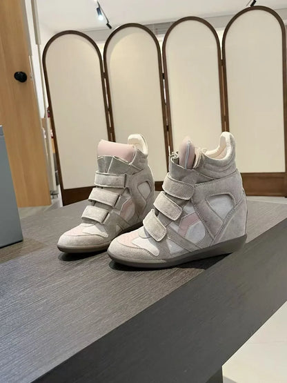 Women's Genuine Leather Ankle Boots with Hidden Heel