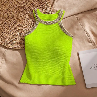 Sleeveless Knitted Vest Shirt Women Camisole