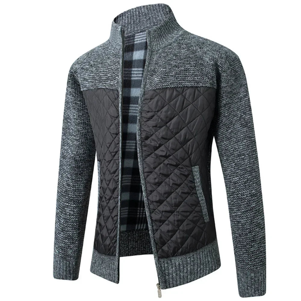 Men's Slim Fit Stand Collar Zipper Jacket