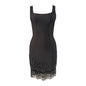 Women Sleeveless Bandage Dress with Beading and Tassels