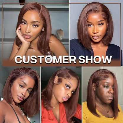 Brown Straight 13x4 Lace Front Wig Human Hair