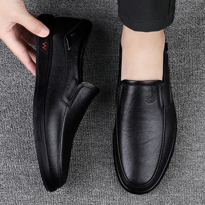 CLOHOO Men's Leather Casual Loafers for Office