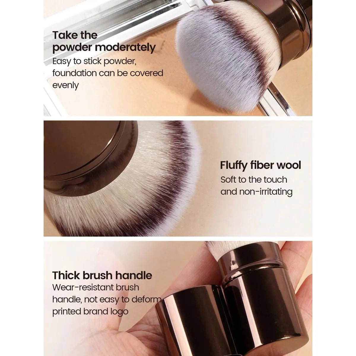 Retractable Makeup Brush with Synthetic Hair