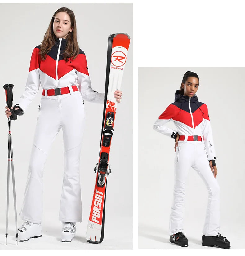 Gsou Women's Winter Snow Jumpsuit Waterproof Ski Suit