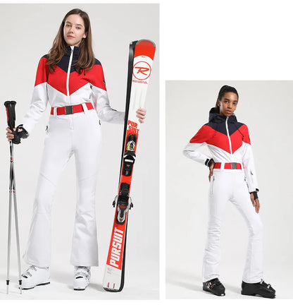 Gsou Women's Winter Snow Jumpsuit Waterproof Ski Suit