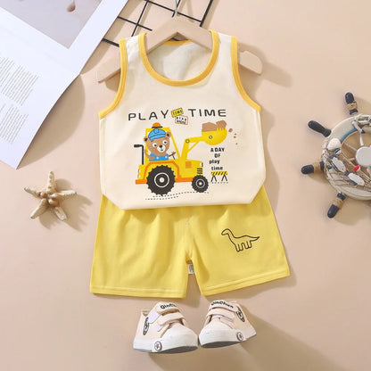 Cotton Summer Kids Clothing Set T-Shirt and Shorts