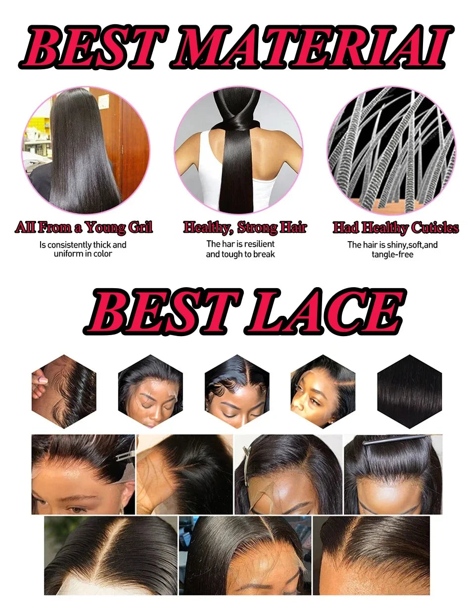 220 Density Bone Straight HD Lace Frontal Wig Natural Black
