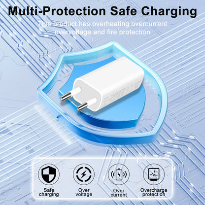 3pcs EU Plug USB Wall Charger 5V 1A Travel Adapter
