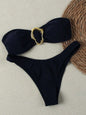 Bandeau Push-Up Bikini Set with Brazilian Thong