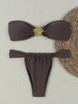 Bandeau Push-Up Bikini Set with Brazilian Thong