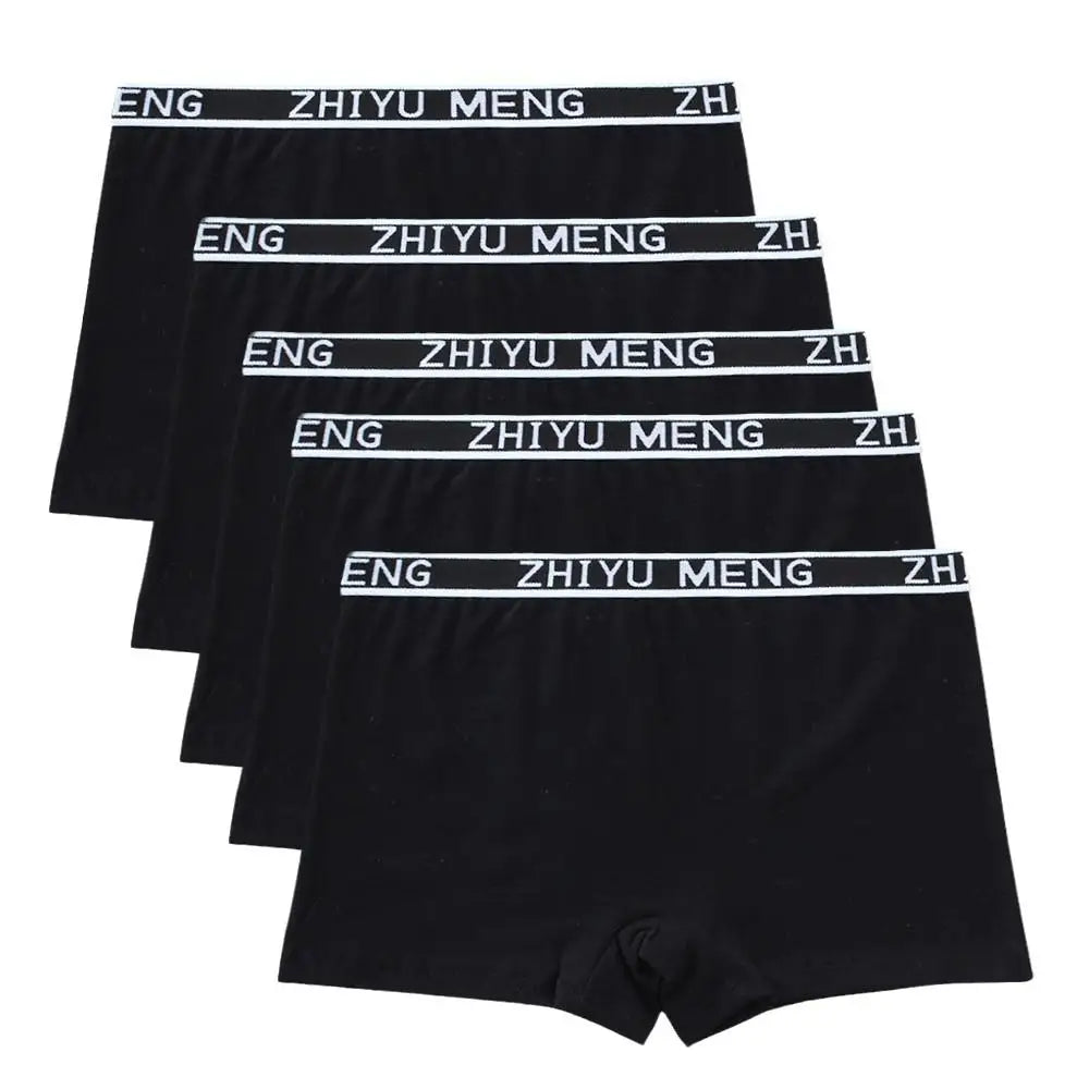 Teenage Girls Cotton Panties Solid Color Mid Waist Briefs