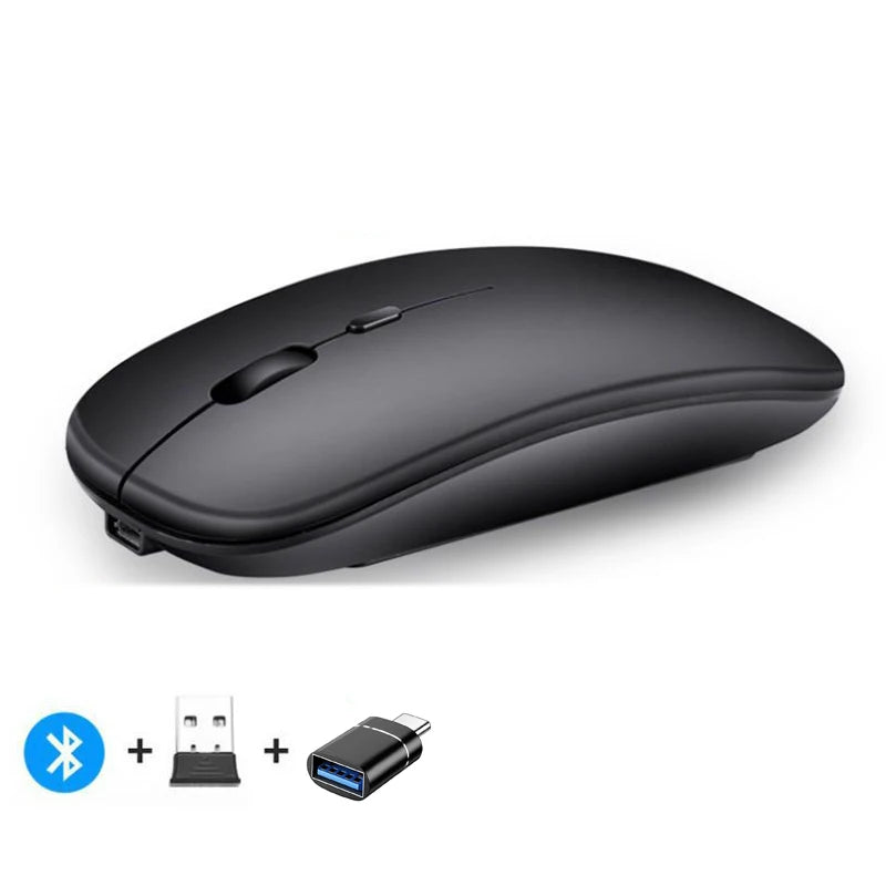 Rechargeable Wireless Mouse Dual Modes for PC and Laptop