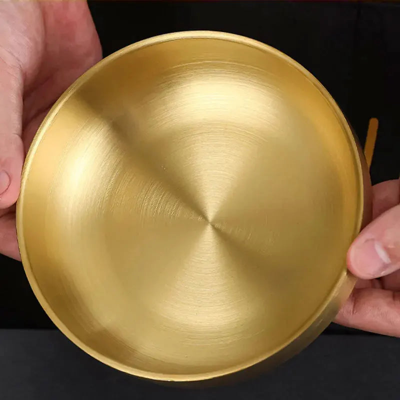 304 Stainless Steel Double Layer Noodle Bowl Gold Silver