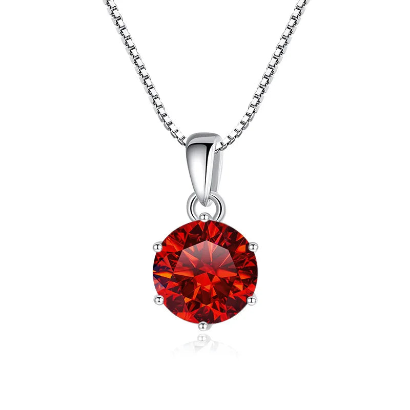 1 Carat Moissanite Pendant Necklace 925 Sterling Silver