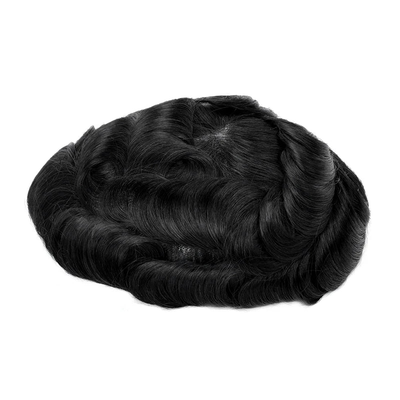 Topunique Swiss Lace Men Toupee Hair Replacement System