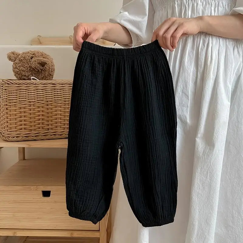 Summer Thin Solid Color Anti Mosquito Pants for Kids