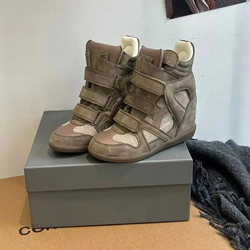 Women's Genuine Leather Ankle Boots with Hidden Heel