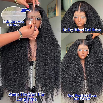 Jerry Curly 13x6 HD Lace Front Human Hair Wig 40 Inch
