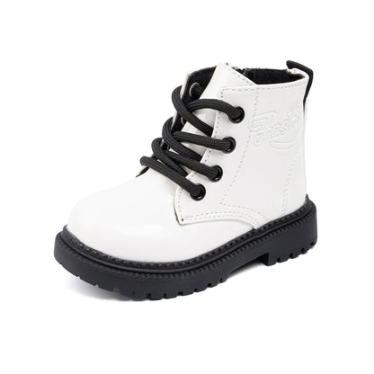 Waterproof PU Leather Children's Lace-up Boots