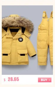 Children's Hooded Parka Down Jacket with Dinosaur Design