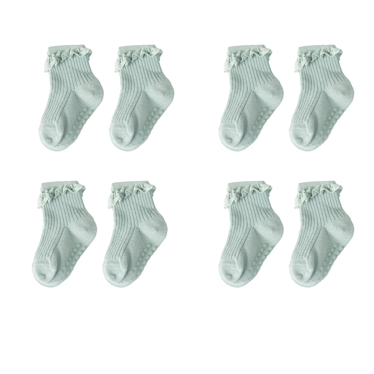 Cotton Lace Socks for Toddler Girls Non-slip Half Knee