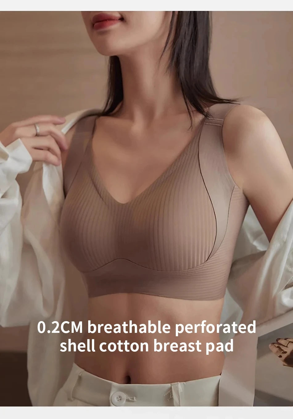 Women's Seamless Wire-Free Bra, Thin Style, Large Size