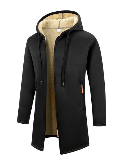 Men's Fleece Hooded Windbreaker Jacket
