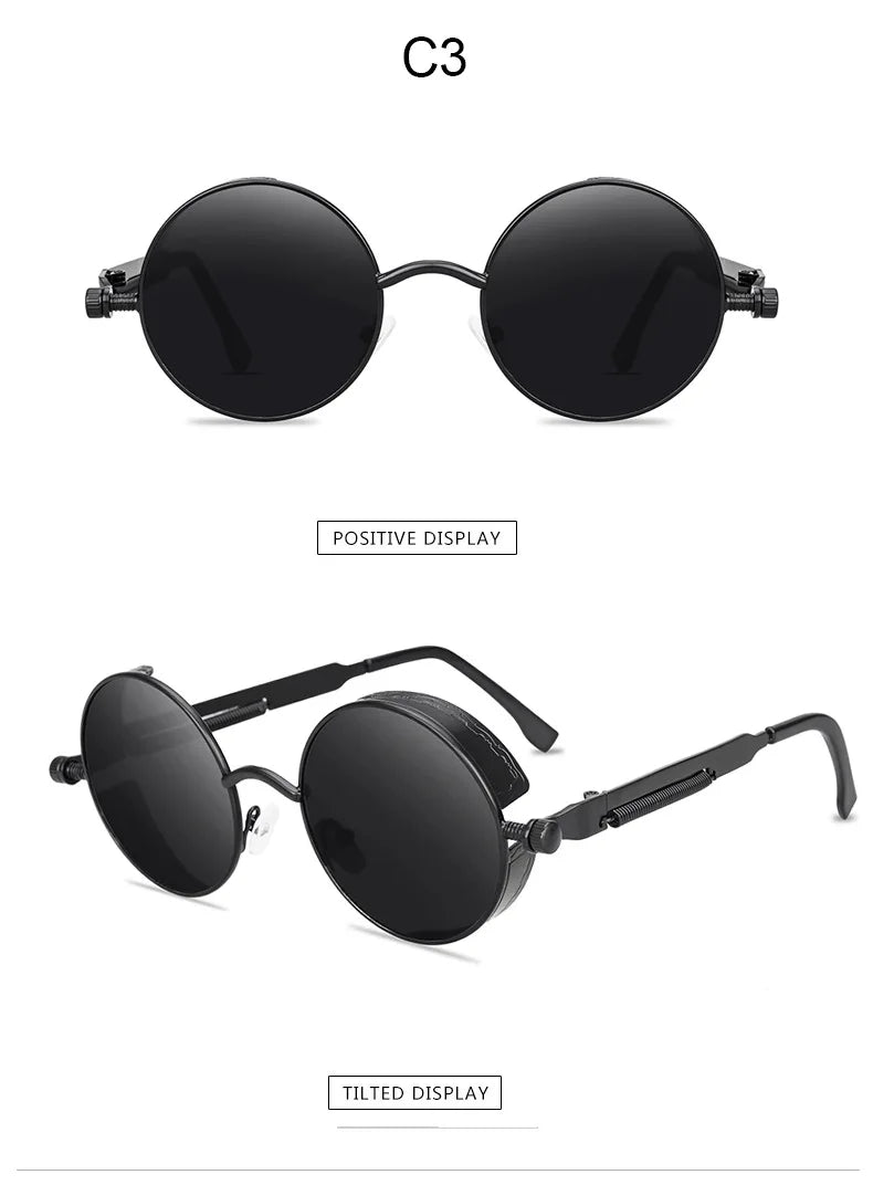 Metal Alloy Round Sunglasses for Men
