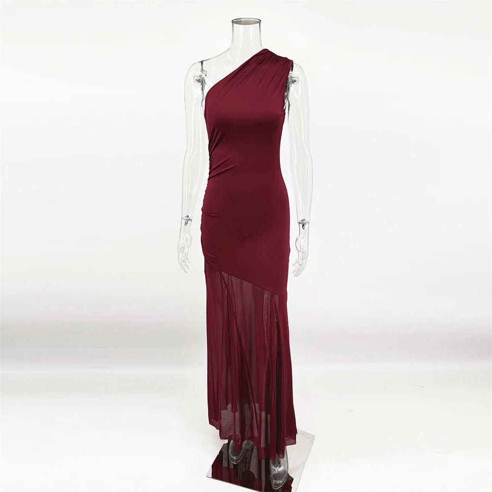 Ticketsx Off Shoulder Backless Slim Long Dress