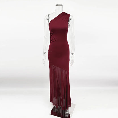 Ticketsx Off Shoulder Backless Slim Long Dress