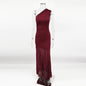 Ticketsx Off Shoulder Backless Slim Long Dress
