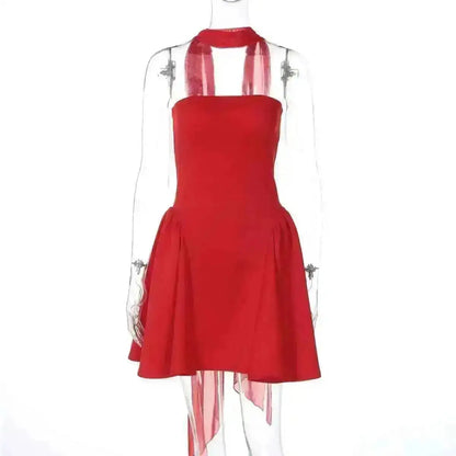 Avrilyaan Off Shoulder Backless A-line Mini Dress